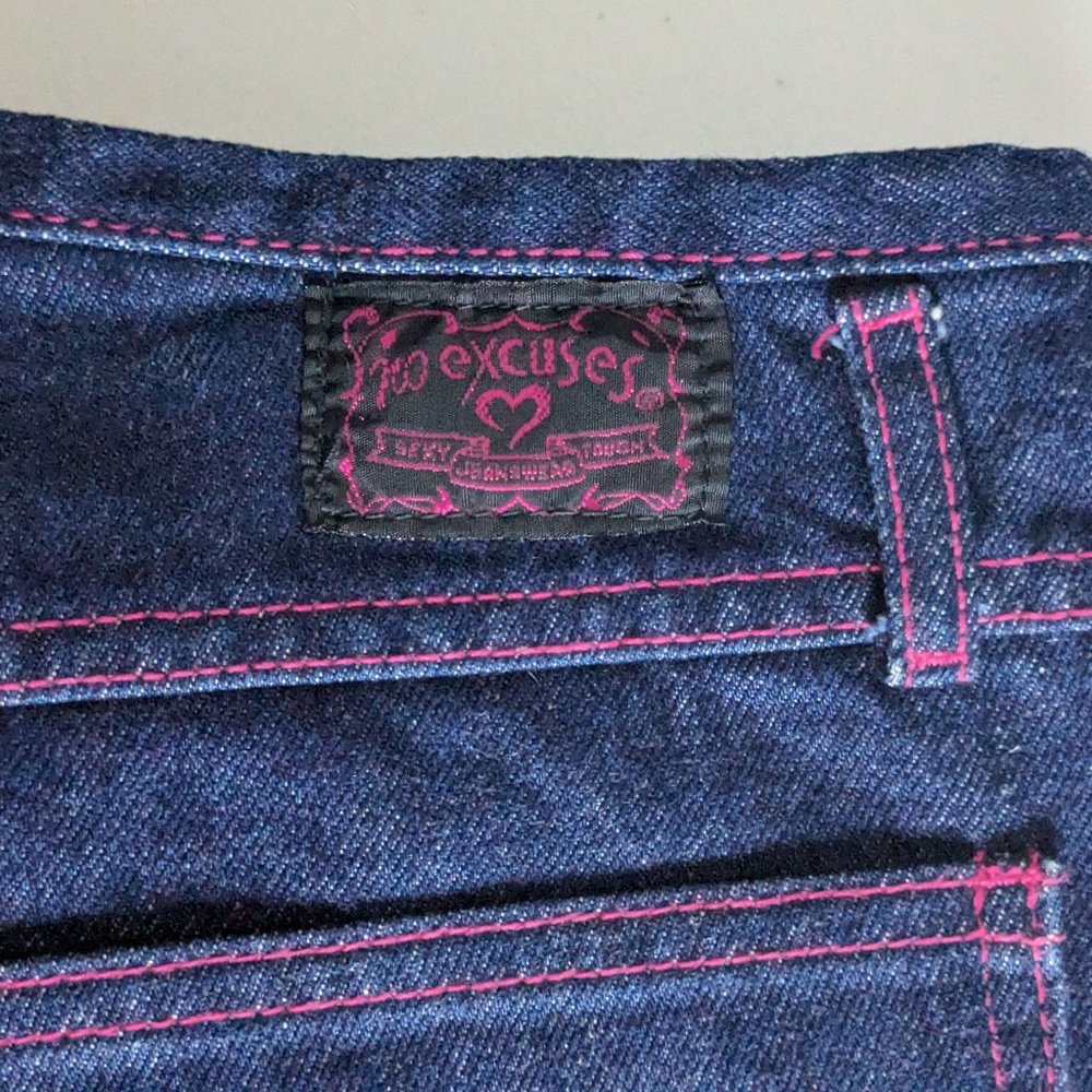 No Excuses High Rise Button Jeans Flare Dark Blue   SIZE11/12 JUNIORS